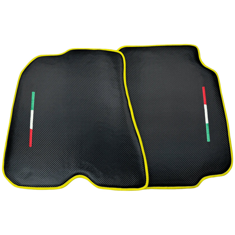 Carbon Fiber Floor Mats for Ferrari 812 GTS (2019-2023) | Yellow Trim