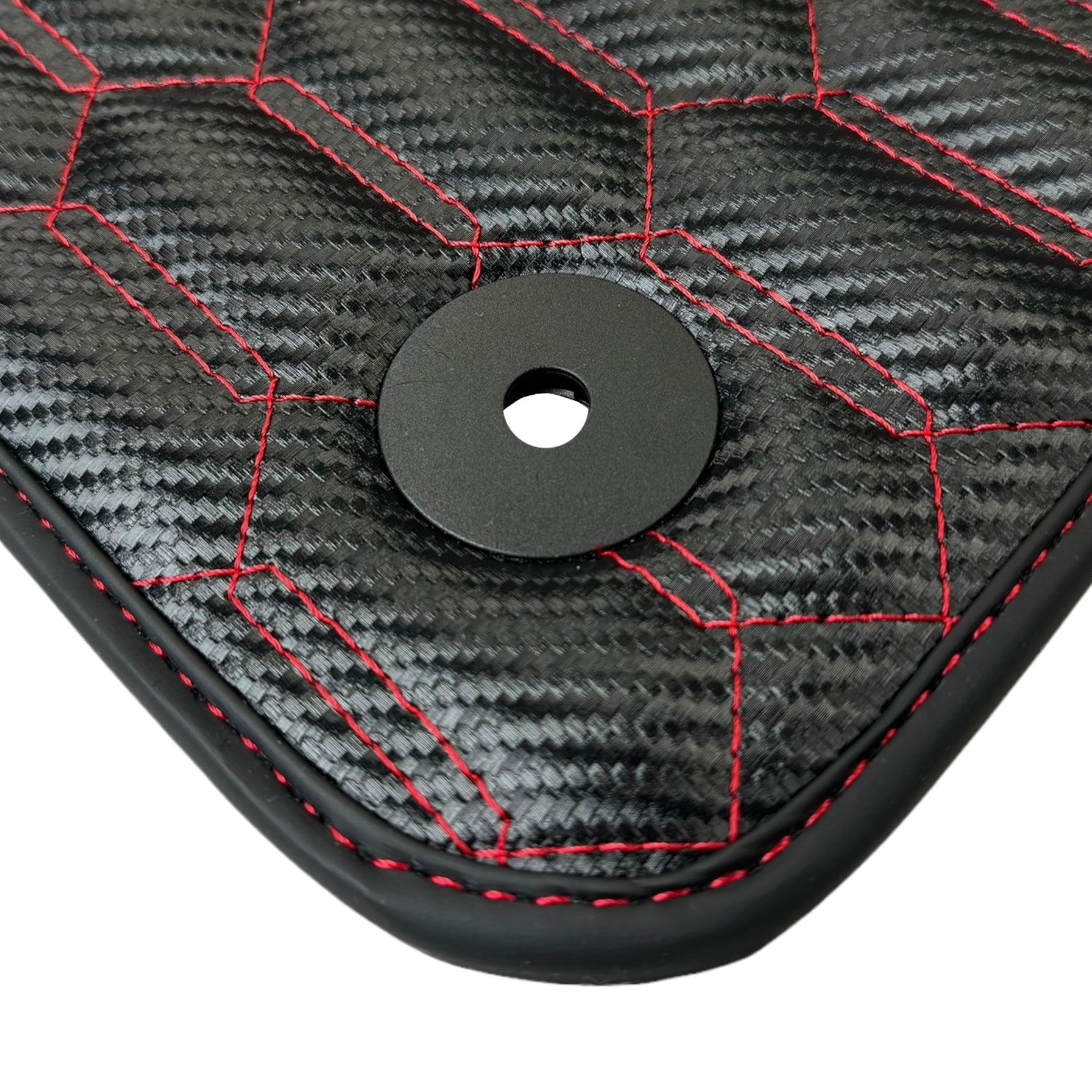 Carbon Fiber Floor Mats for Lamborghini Urus with Red Stitching - AutoWin