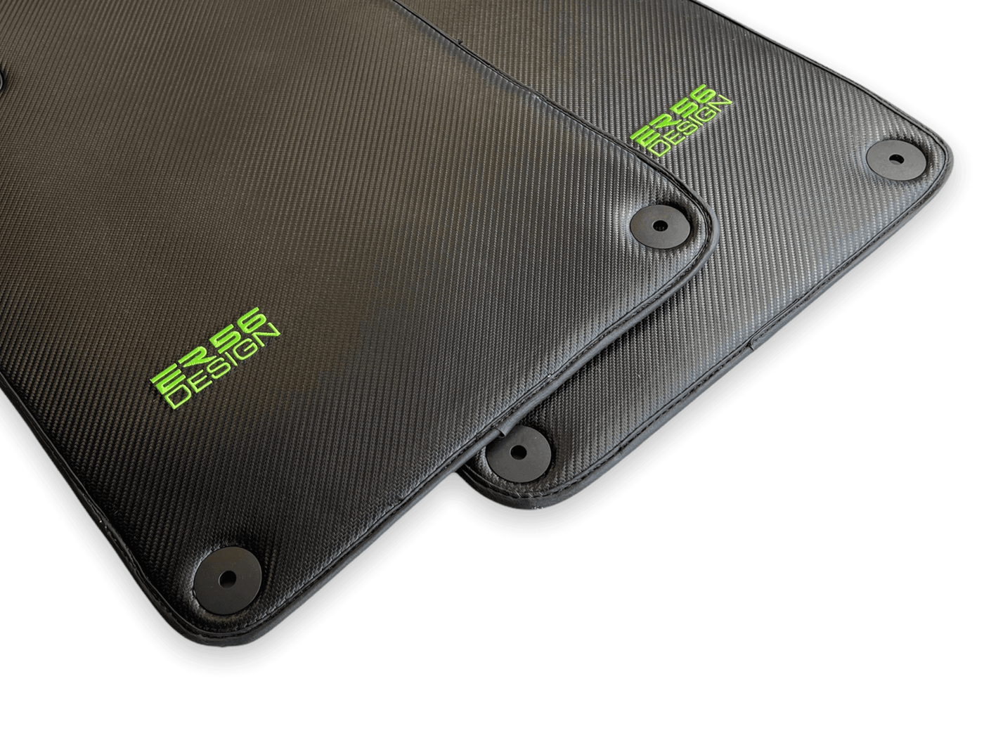 Carbon Fiber Floor Mats for Porsche Cayenne (2018-2023) Green Sewing - AutoWin