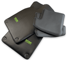 Carbon Fiber Floor Mats for Porsche Panamera (2017-2023) Green Sewing - AutoWin