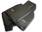 Carbon Fiber Floor Mats for Porsche Panamera (2017-2023) Green Sewing - AutoWin