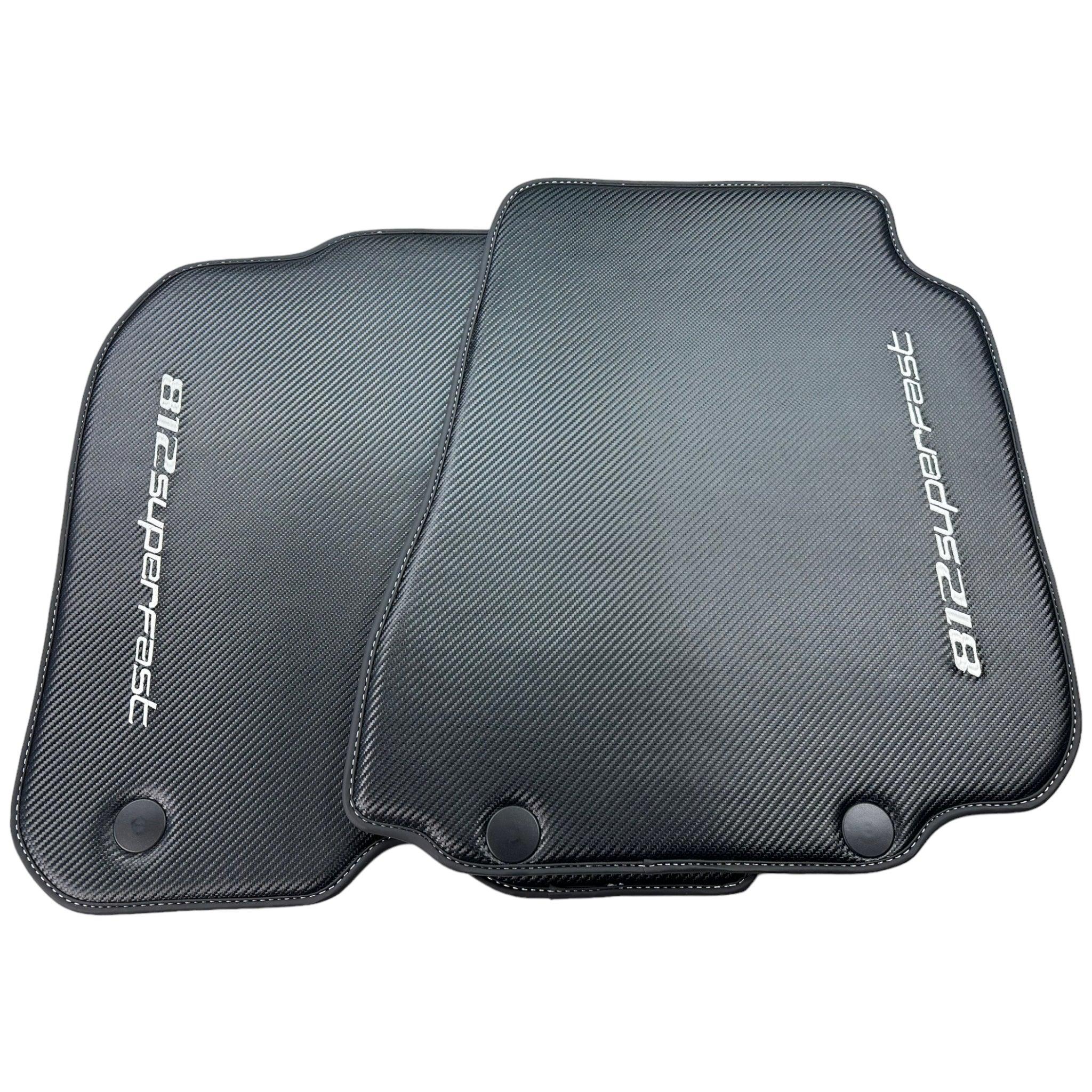Carbon Fiber Leather Floor Mats For Ferrari 812 Superfast - AutoWin