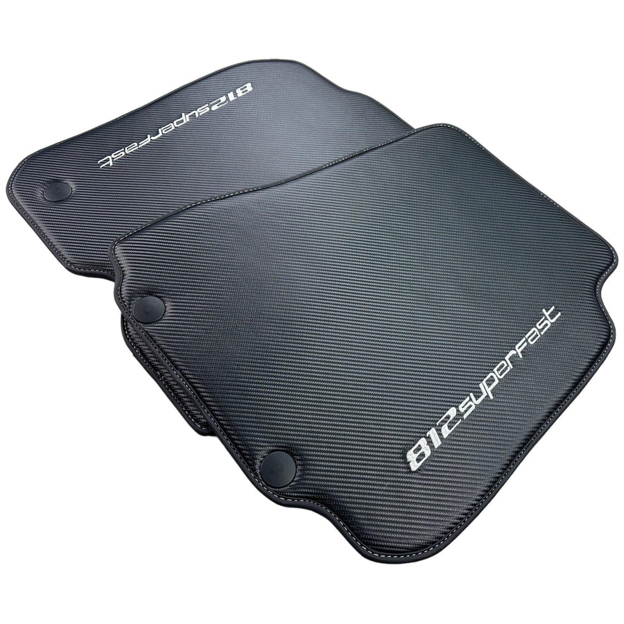 Carbon Fiber Leather Floor Mats For Ferrari 812 Superfast - AutoWin