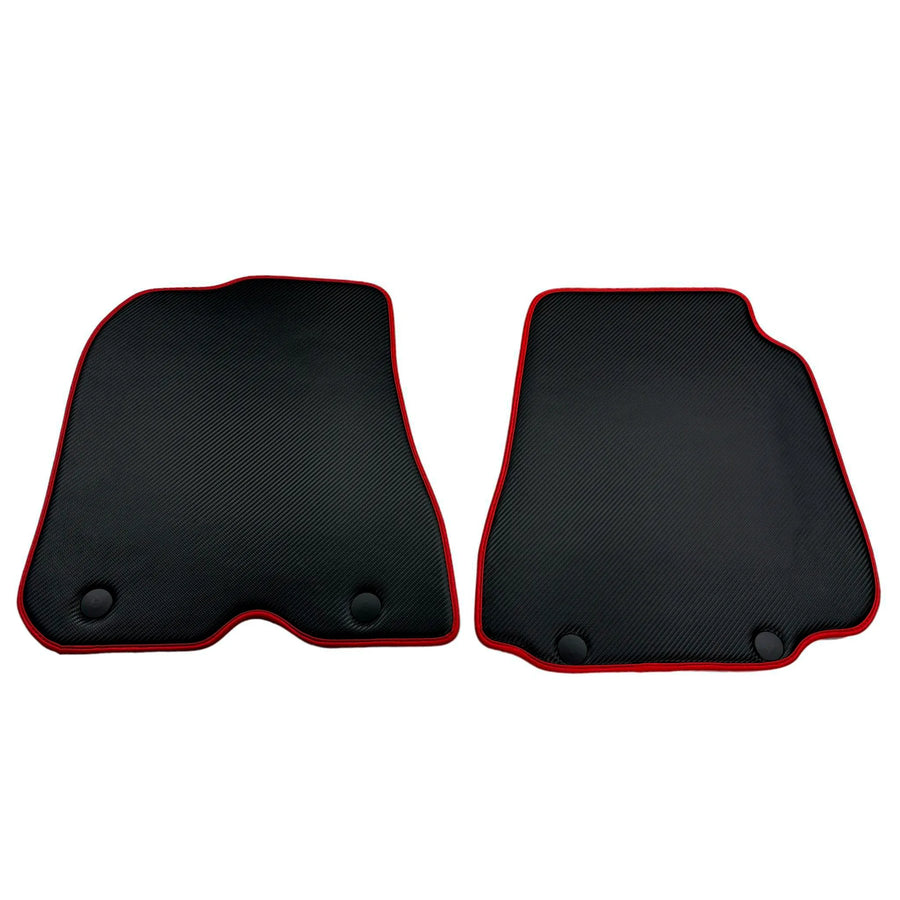 Carbon Fiber Leather Floor Mats for Ferrari F12 Berlinetta (2012-2022) | Red Trim