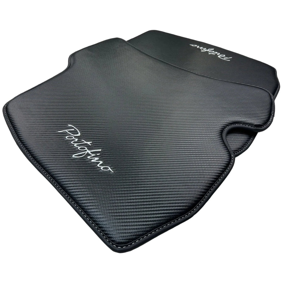 Carbon Fiber Leather Floor Mats For Ferrari Portofino (2018-2023) - AutoWin