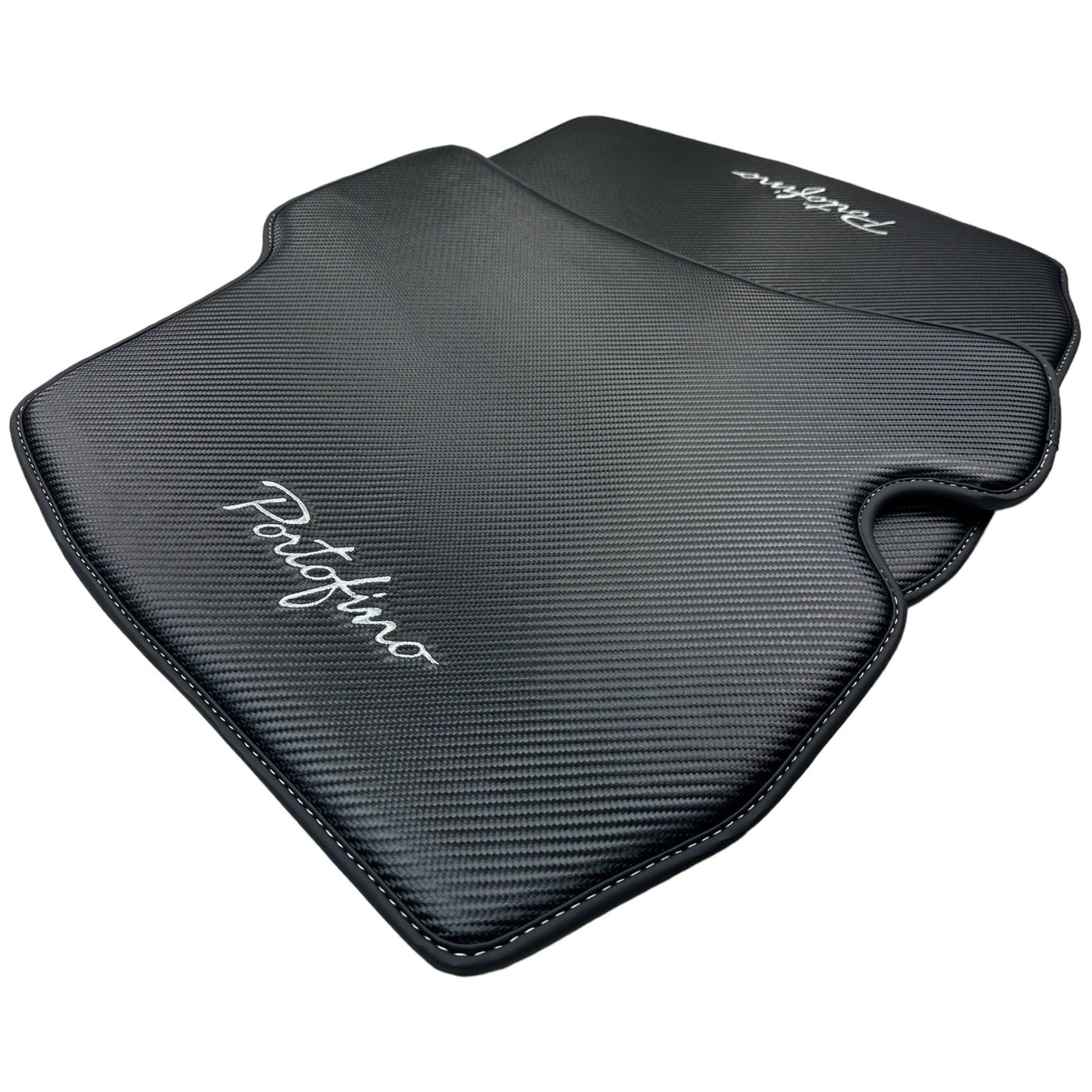 Carbon Fiber Leather Floor Mats For Ferrari Portofino (2018-2023) - AutoWin