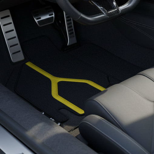 Customizable Leather Floor Mats with Vertical Hex Pattern for Lamborghini Countach (1974–1990) - AutoWin