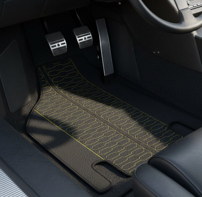 Customizable Leather Floor Mats with Vertical Hex Pattern for Lamborghini Countach (1974–1990) - AutoWin