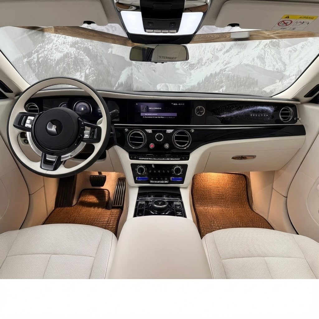 Crocodile Embossed Leather Car Floor Mats for Rolls-Royce Spectre (2023-2024)