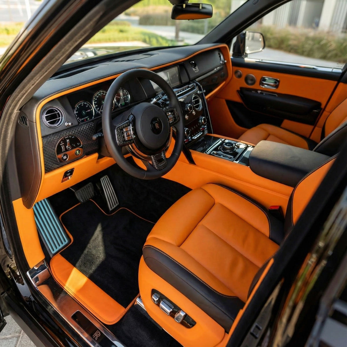 Interior look of floor mats for Rolls Royce Cullinan