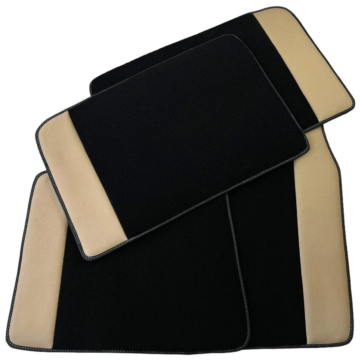 Custom Black Floor Mats for Rolls Royce Ghost Series II (2021-2024) With Beige Leather