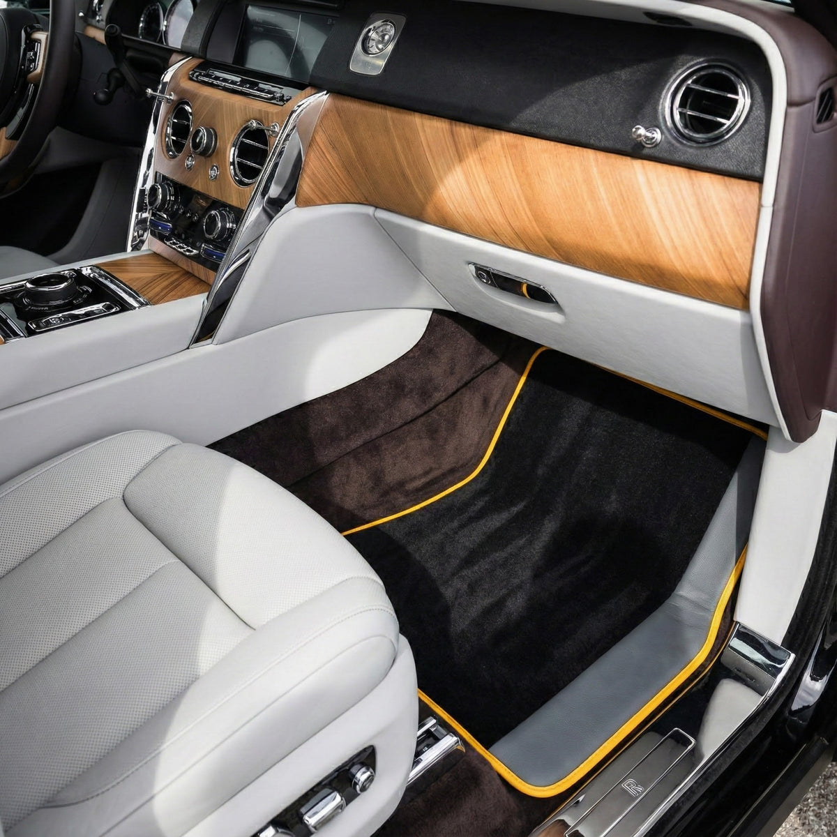 Interior look of floor mats for Rolls Royce Cullinan