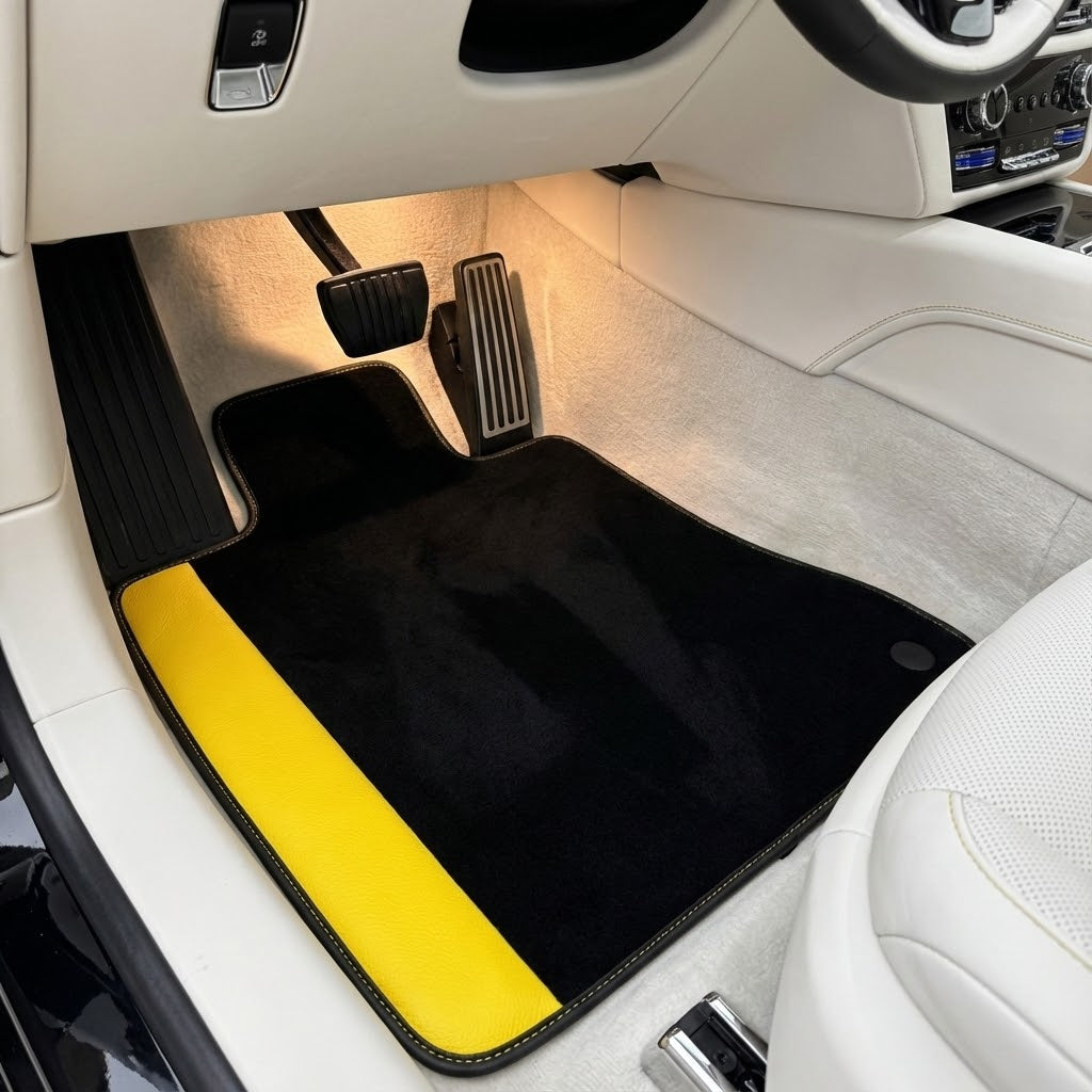 Custom Floor Mats for Rolls Royce Spectre (2023-2024) with Yellow Leather