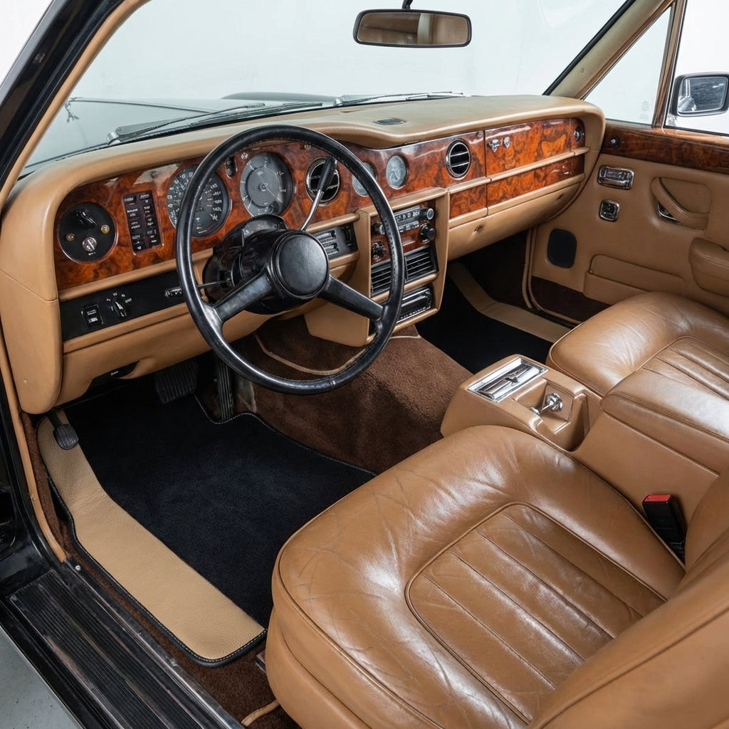 Interior look of floor mats for Rolls Royce Wraith (2013–2023) With Beige Leather