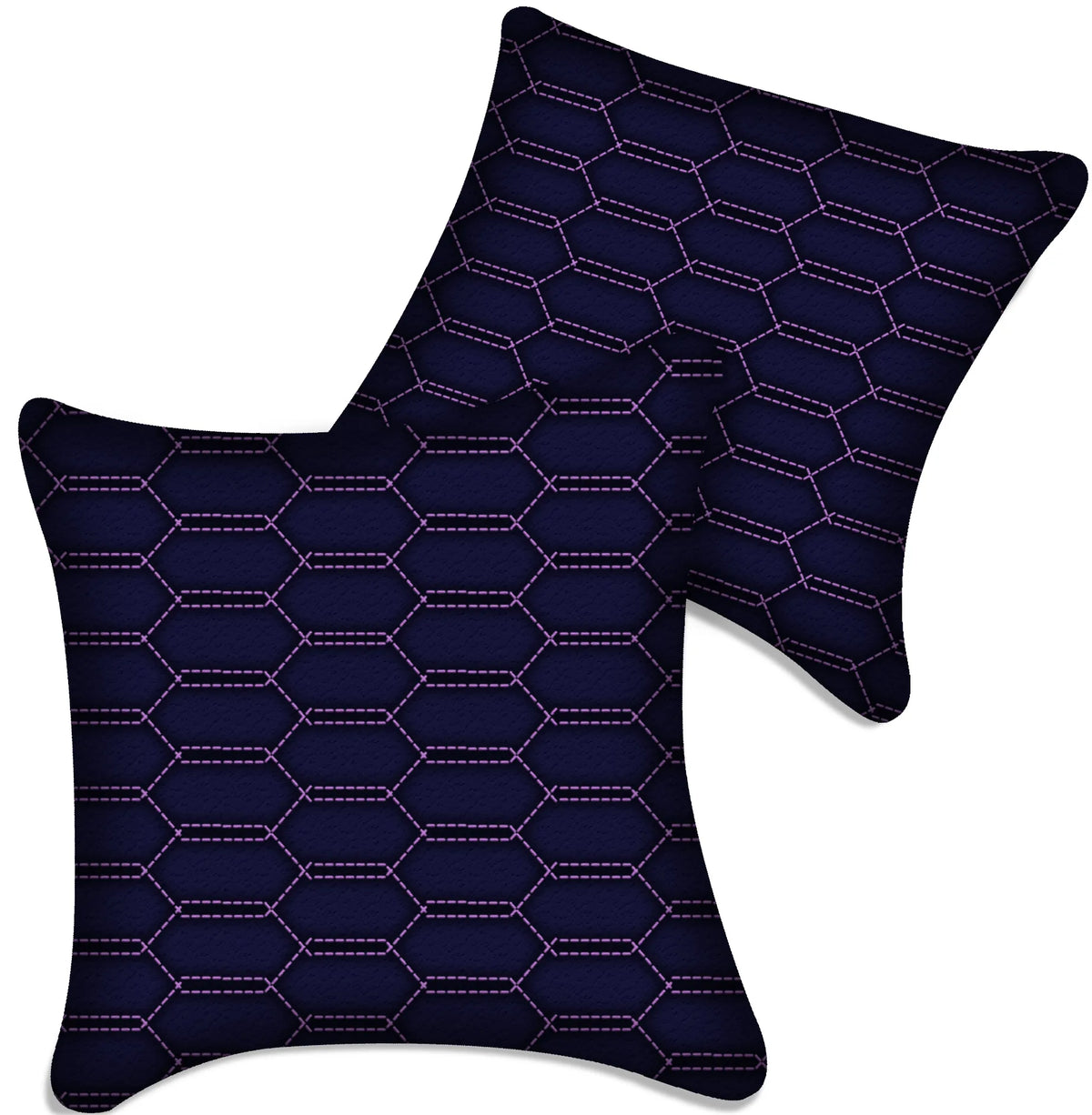 Customizable Dark Blue Leather Pillows Set of 2 for All Vehicles