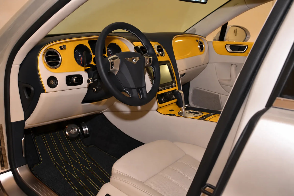 Customizable Leather Floor Mats with AW33 Pattern for Bentley Flying Spur (2005-2013) inside the vehicle