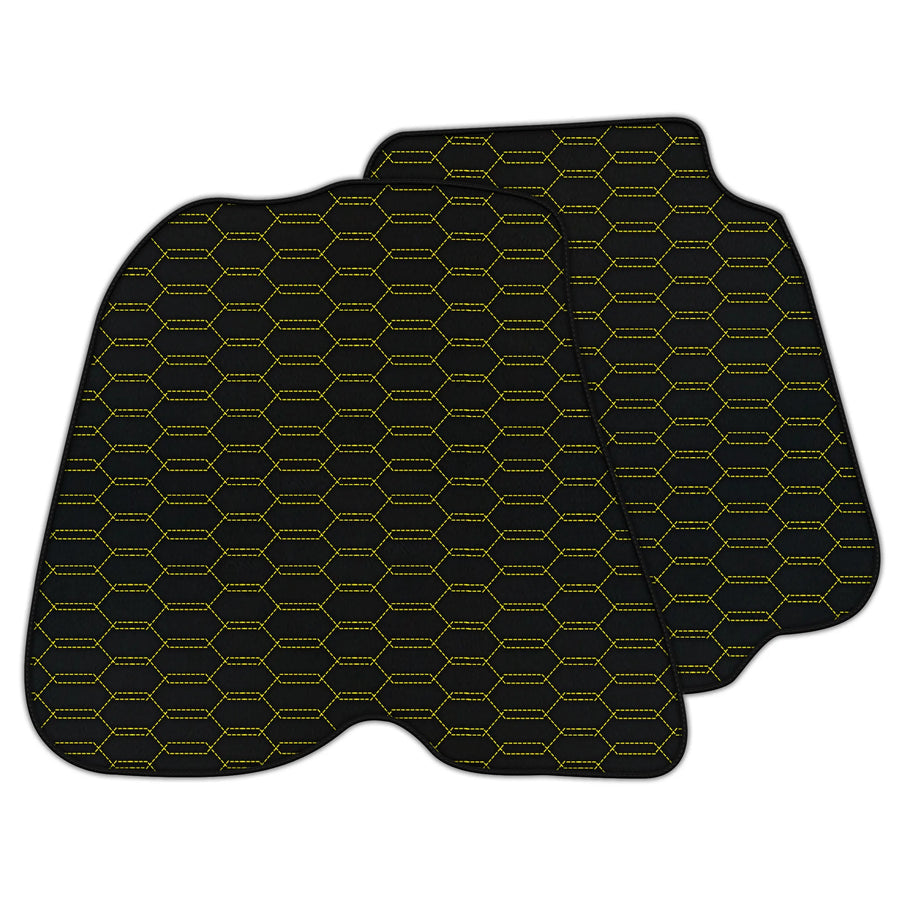 Customizable Leather Floor Mats with Interlaced Hex Pattern for Ferrari 812 GTS (2018-2023)