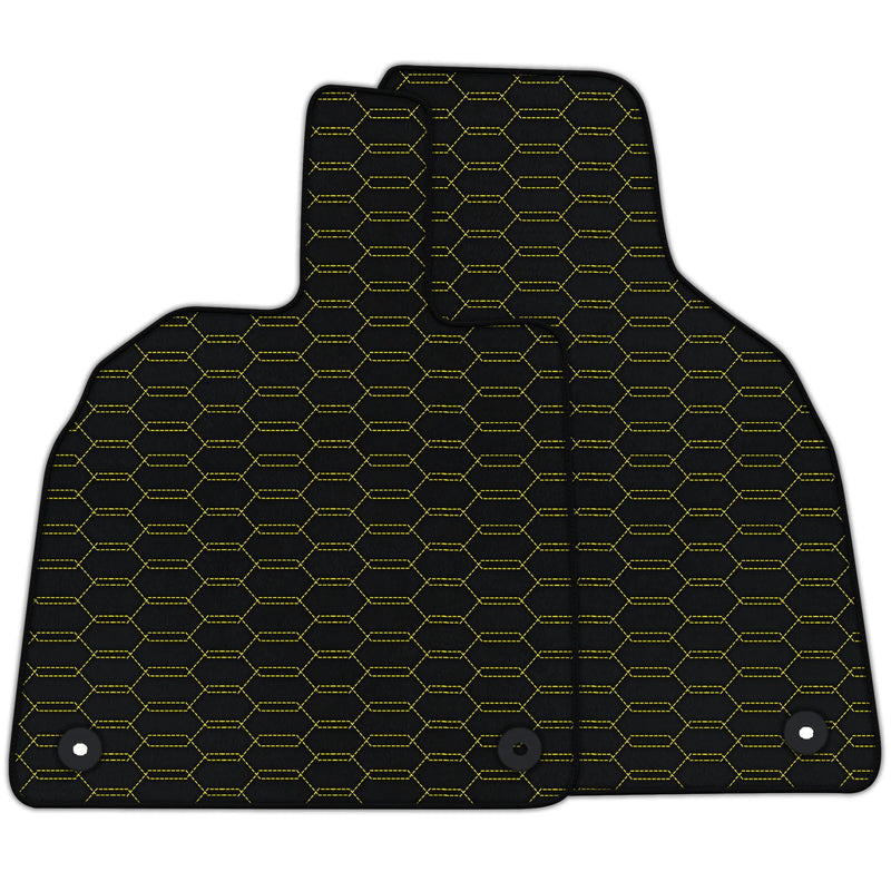 Customizable Leather Floor Mats with Interlaced Hex Pattern for Lamborghini Aventador (2012-2022)