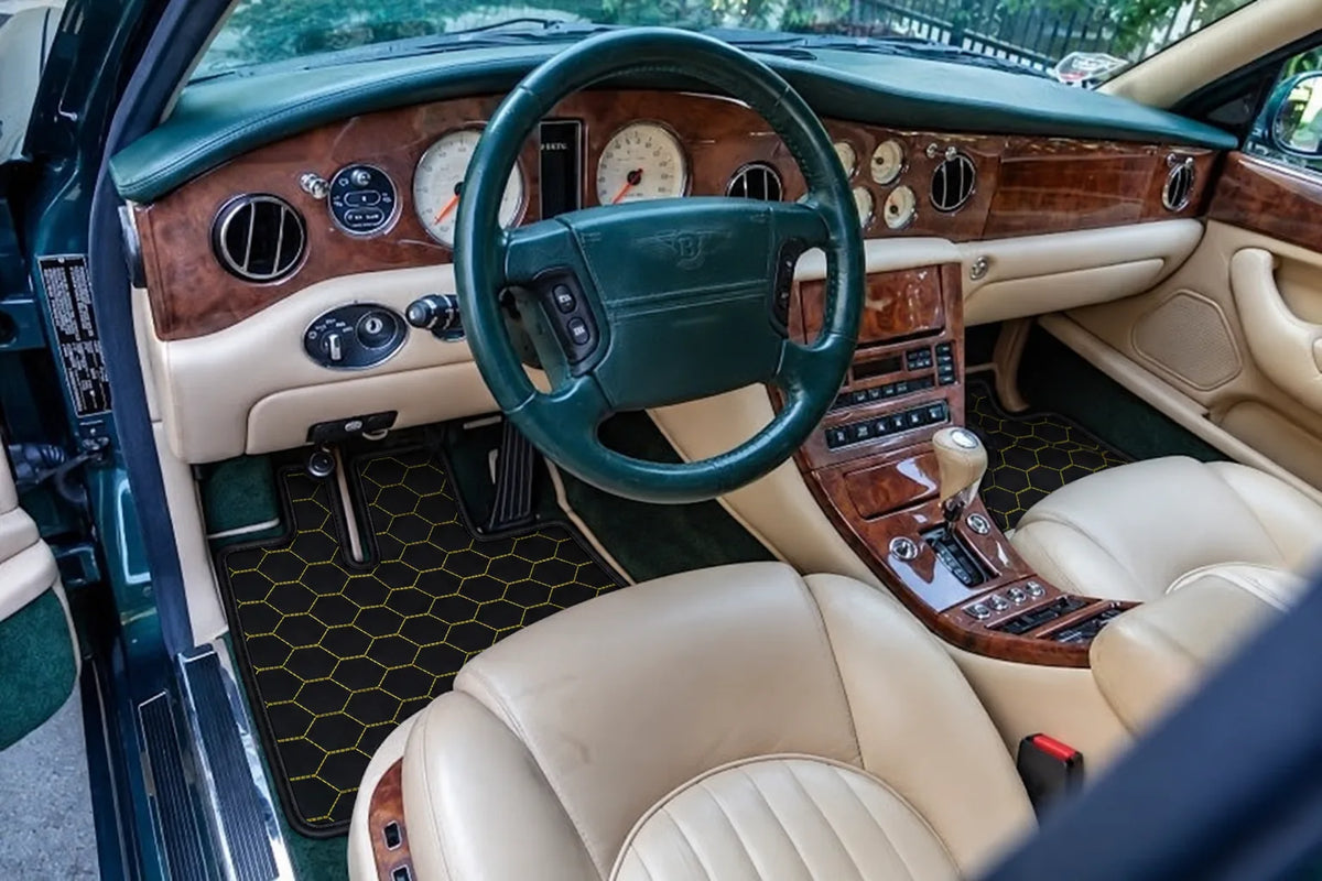 Customizable Leather Floor Mats with Symmetrical Hex Pattern for Bentley Green Label (1998-2009) inside the vehicle