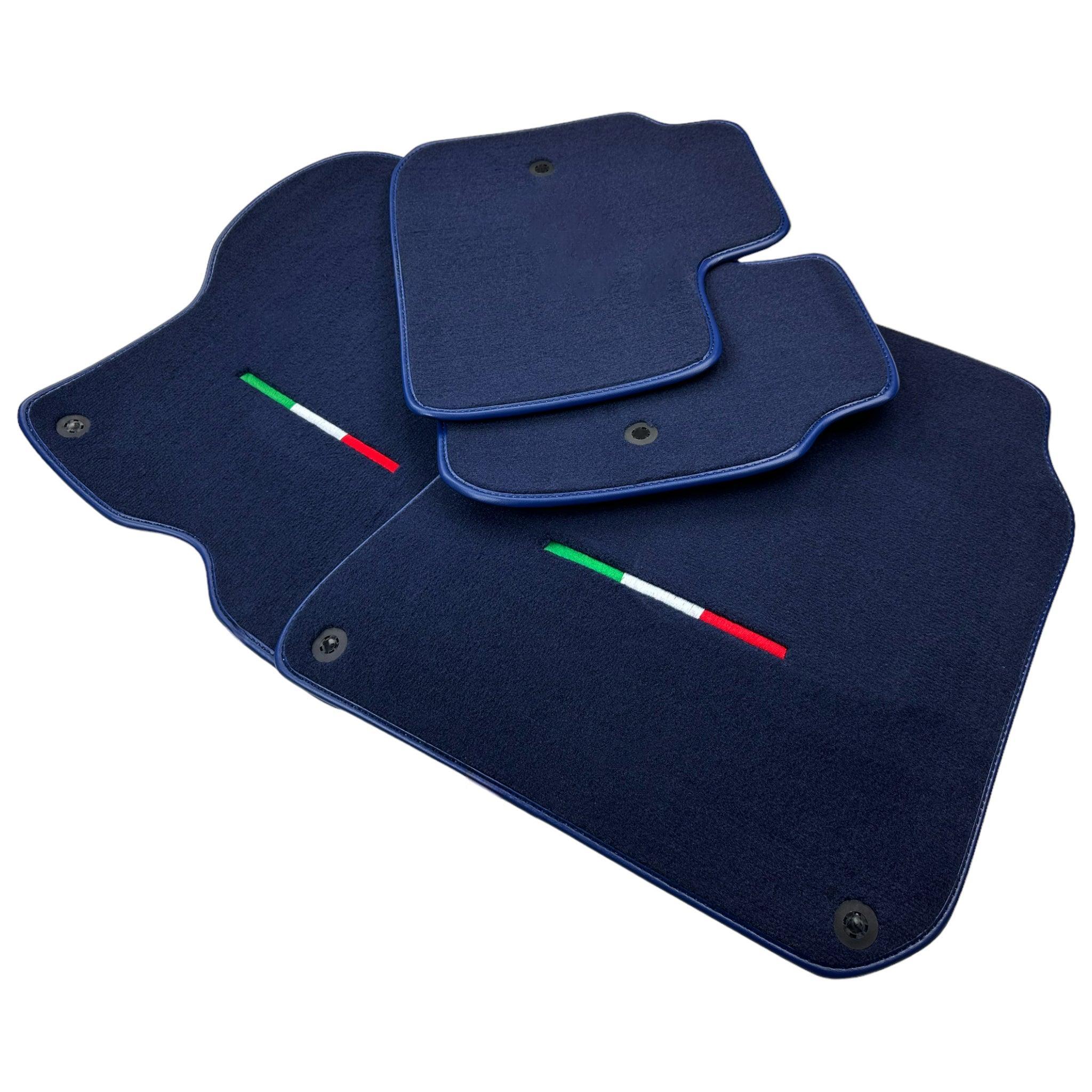 Dark Blue Floor Mats For Ferrari GTC4 Lusso (2016-2023) Italian Edition - AutoWin