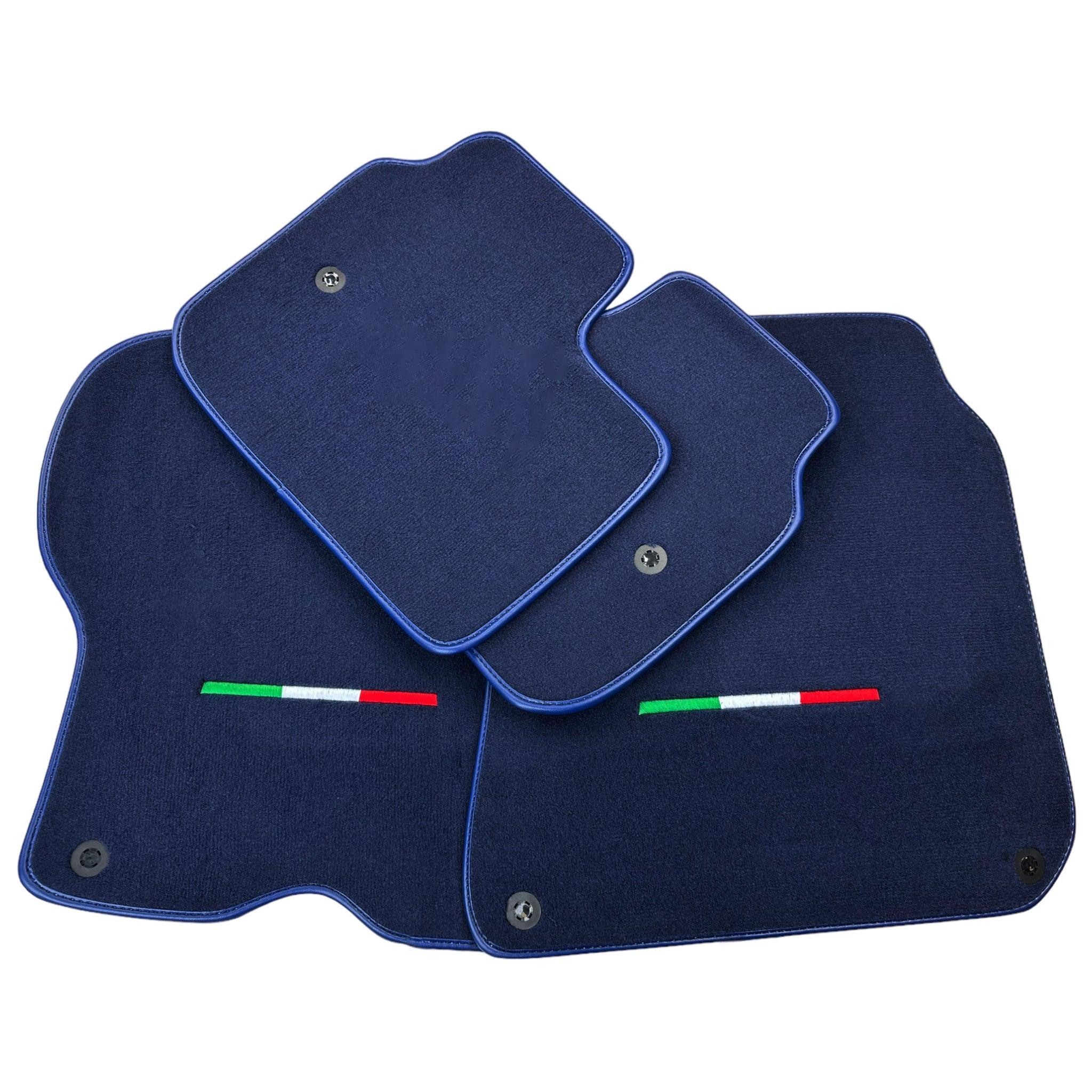 Dark Blue Floor Mats For Ferrari GTC4 Lusso (2016-2023) Italian Edition - AutoWin