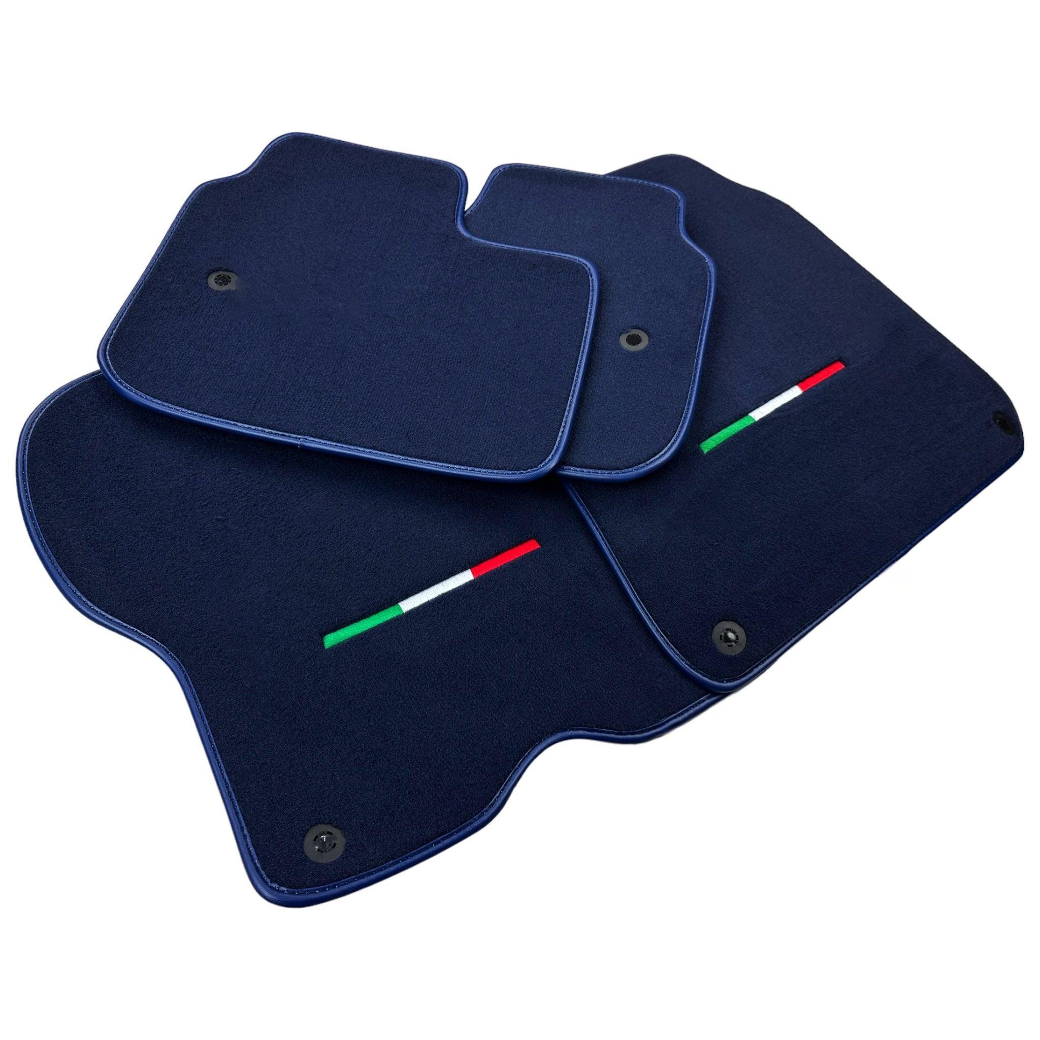 Dark Blue Floor Mats For Ferrari GTC4 Lusso (2016-2023) Italian Edition - AutoWin