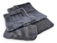 Dark Gray Sheepskin Floor Mats For Bentley Bentayga Design Brand - AutoWin