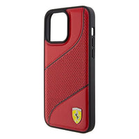 Ferrari Perforated Waves Metal Logo Hardcase for iPhone 15 Pro 6.1" - AutoWin