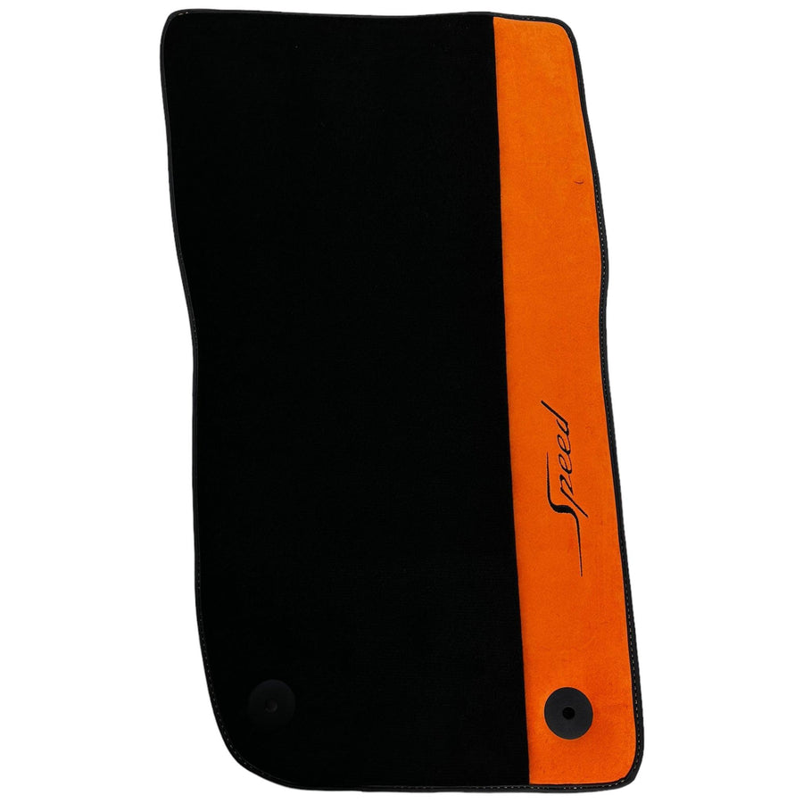 Floor Mats For Bentley Flying Spur (2019-2023) with Orange Alcantara Leather - AutoWin