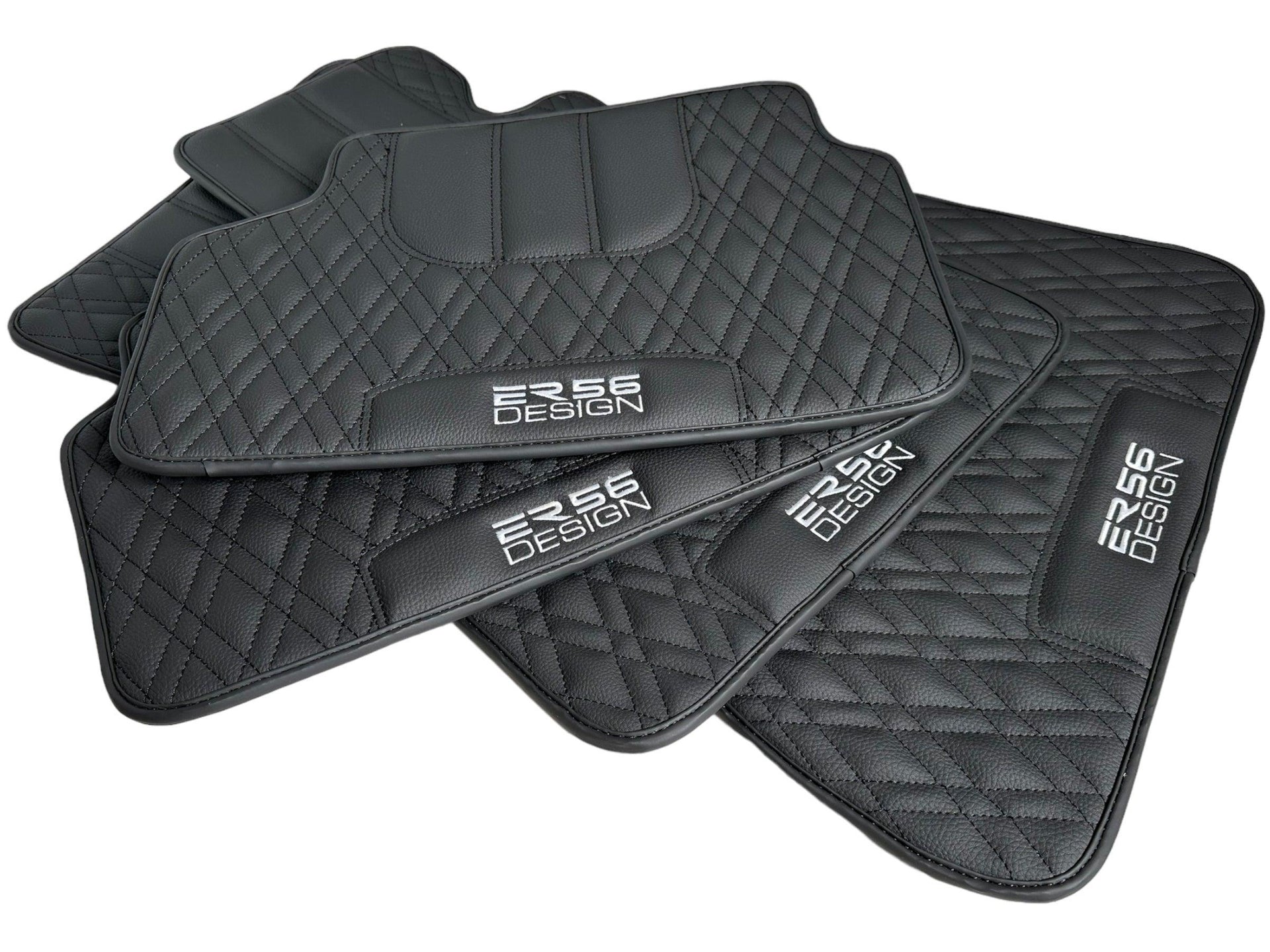 Floor Mats For BMW G60 (2023-2026) Sedan Black Leather Er56 Design - AutoWin