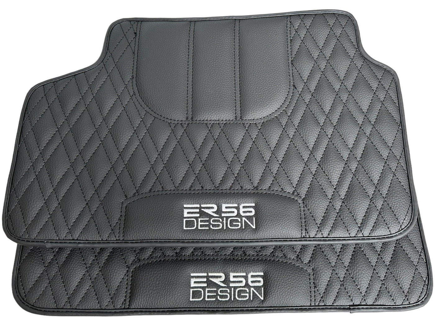 Floor Mats For BMW Gran Tourer F46 (2015-2022) 5 Seats Black Leather Er56 Design - AutoWin