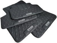 Floor Mats For BMW Gran Tourer F46 (2015-2022) 5 Seats Black Leather Er56 Design - AutoWin