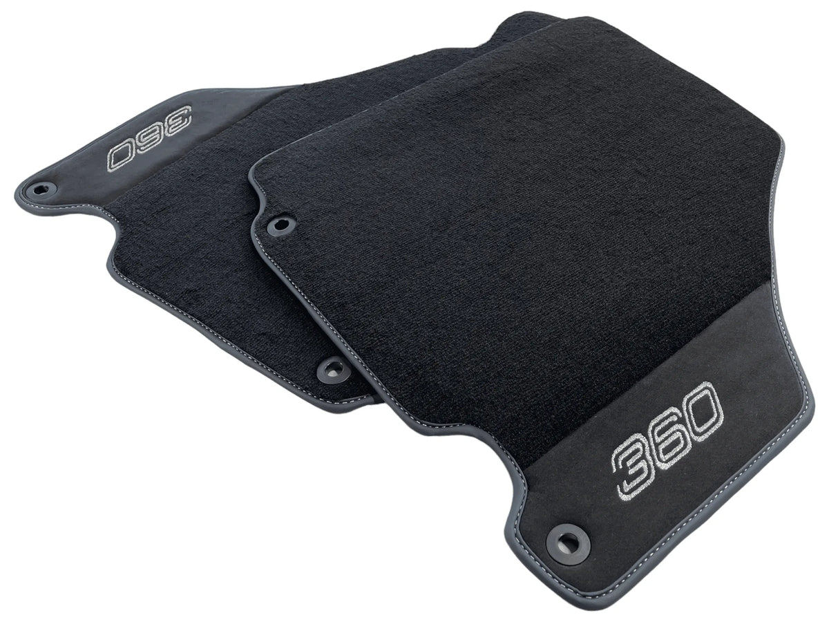 Floor Mats For Ferrari 360 Modena 1999-2005 Black With Alcantara - AutoWin