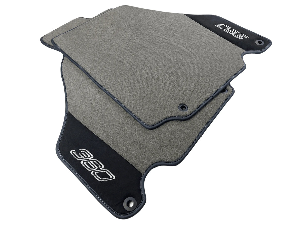 Floor Mats For Ferrari 360 Modena 1999-2005 Gray With Alcantara Leather - AutoWin