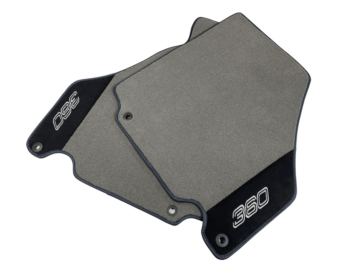 Floor Mats For Ferrari 360 Modena 1999-2005 Gray With Alcantara Leather - AutoWin