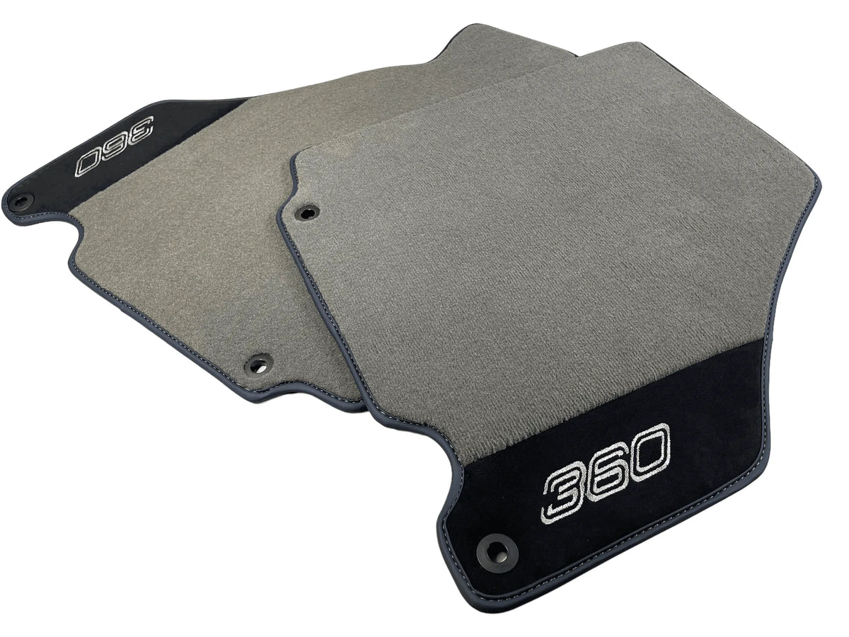 Floor Mats For Ferrari 360 Modena 1999-2005 Gray With Alcantara Leather - AutoWin