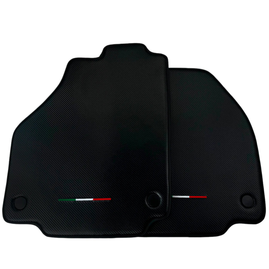 Floor Mats for Ferrari 458 GT2 (2012-2015) Carbon Fiber Leather Autowin Brand Italian Edition