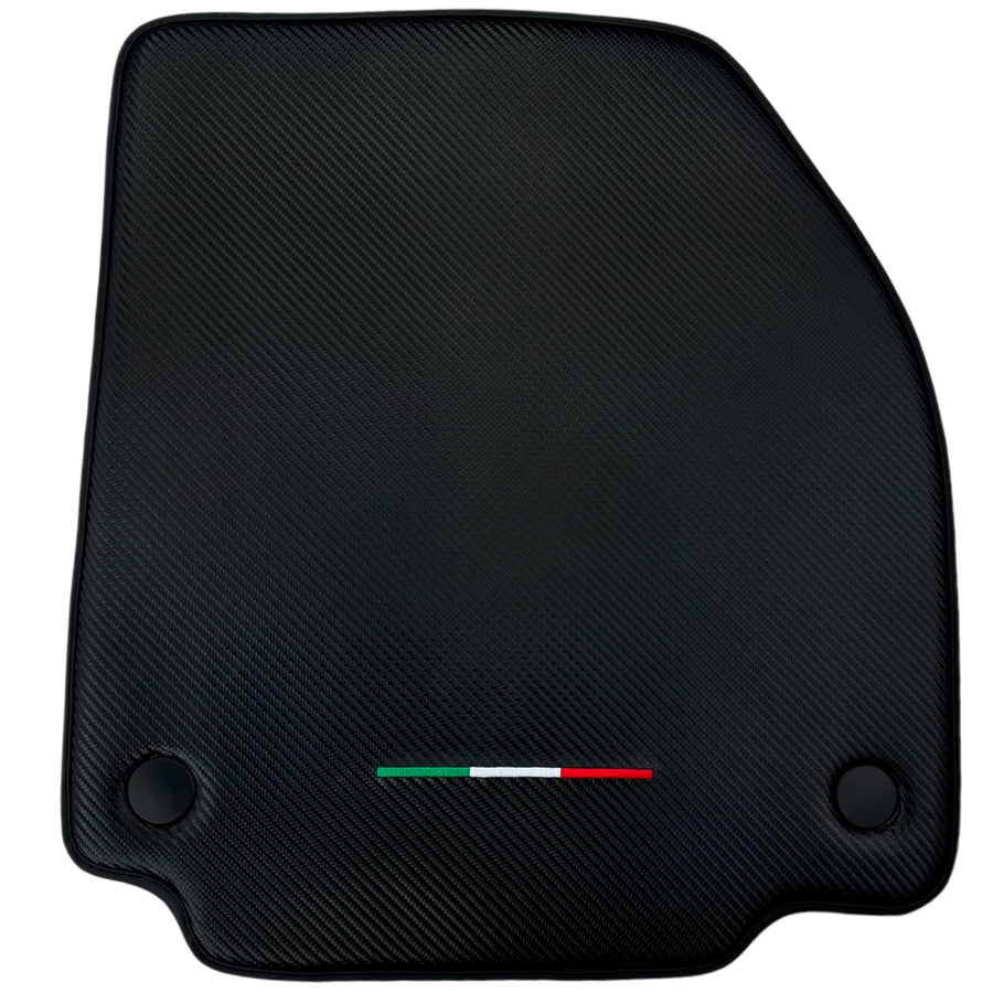 Floor Mats for Ferrari 458 GT2 (2012-2015) Carbon Fiber Leather Autowin Brand Italian Edition
