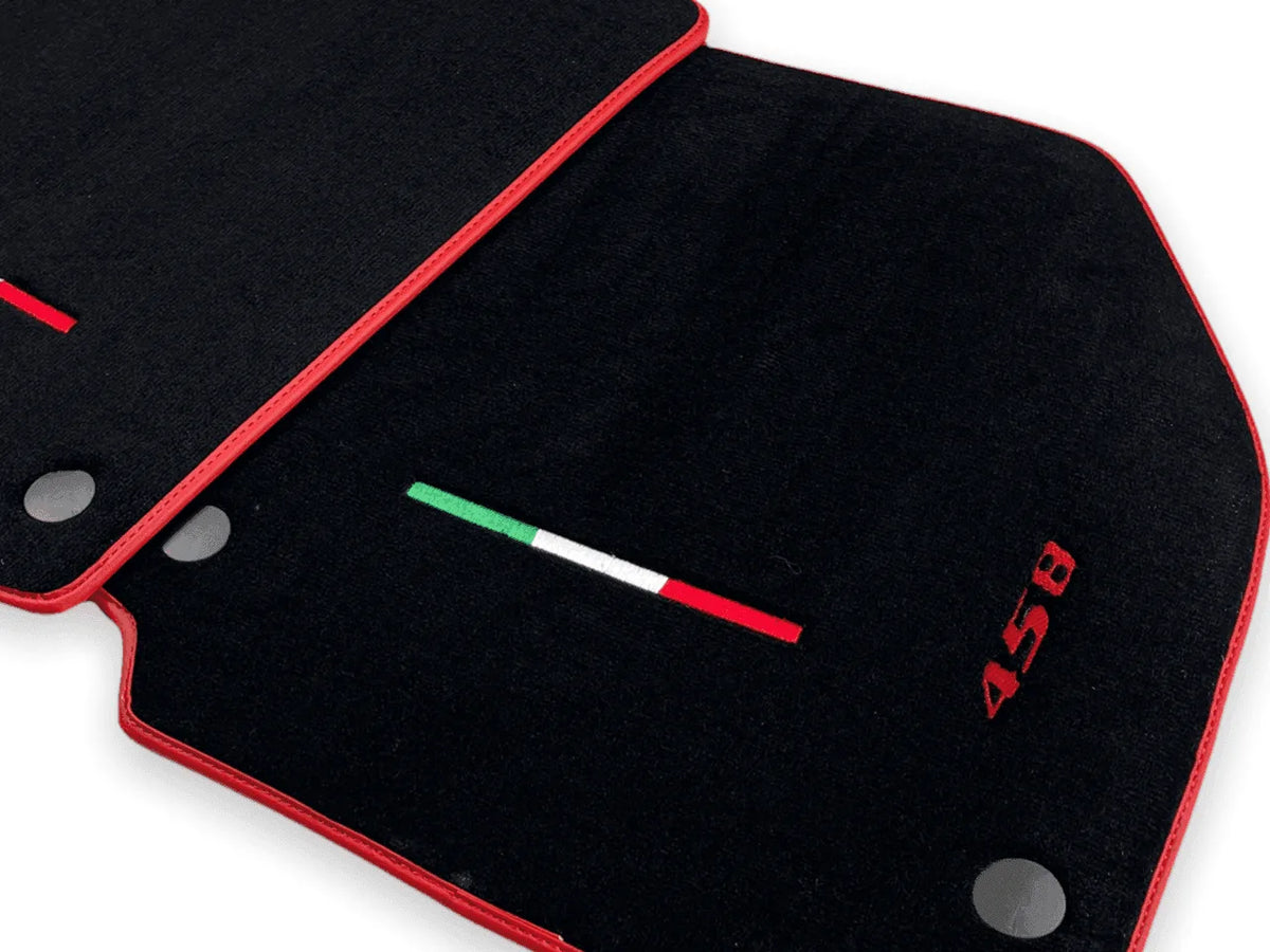 Floor Mats For Ferrari 458 Italia (2009-2015) Red Trim - AutoWin