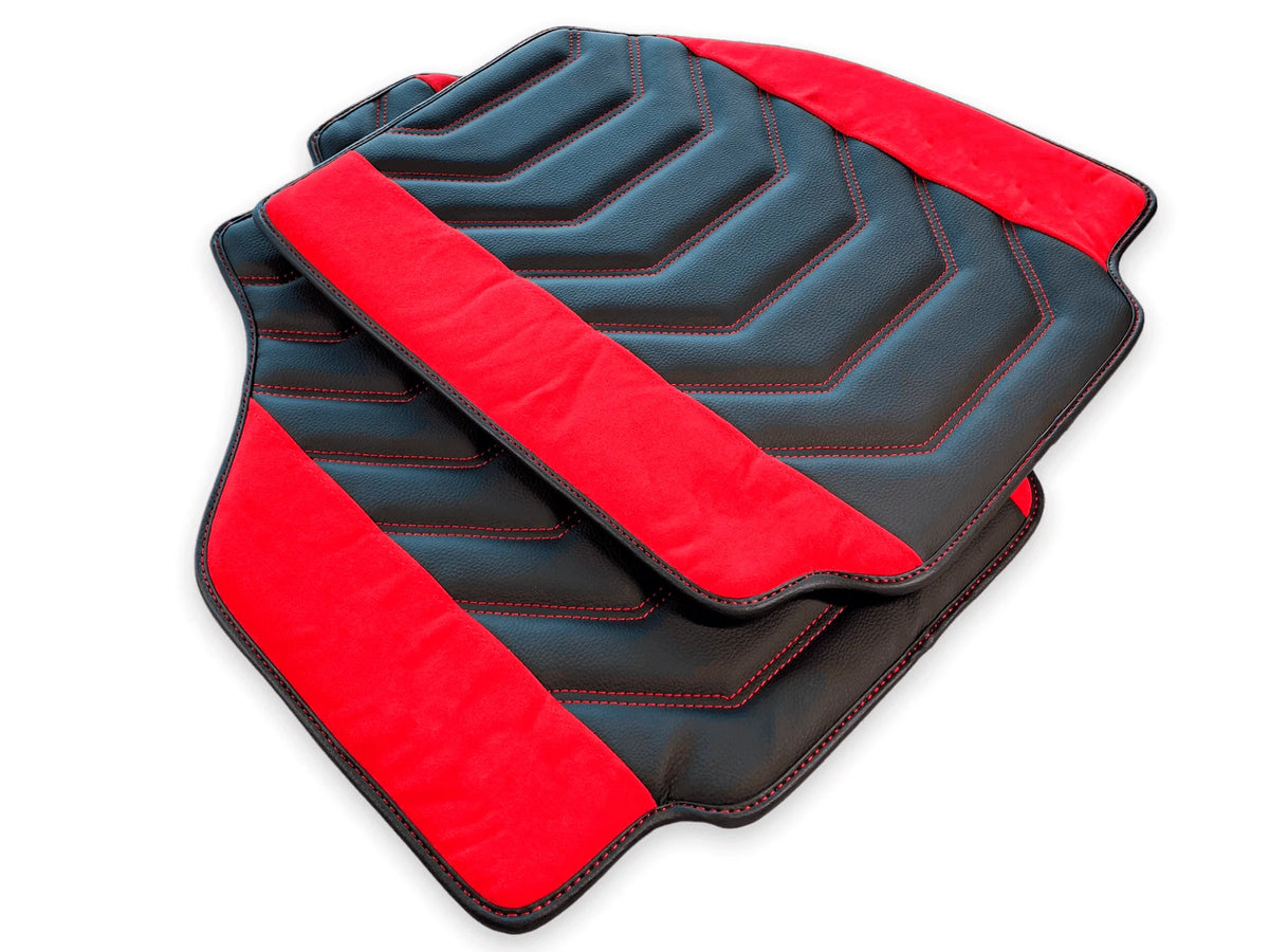 Floor Mats For Ferrari 458 Speciale (2012-2015) Leather With Red Alcantara