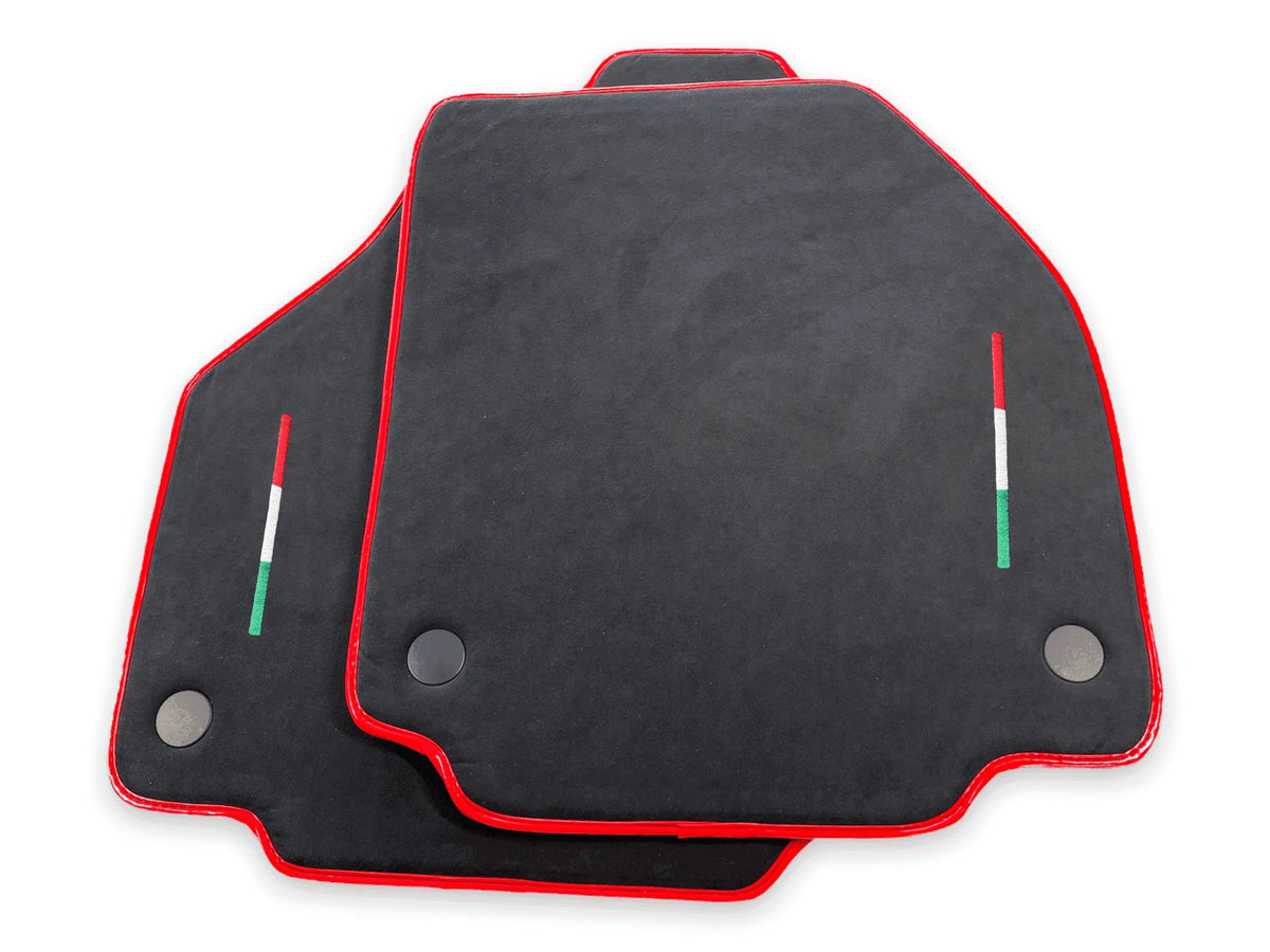 Floor Mats For Ferrari 458 Spider (2012-2015) Alcantara Leather Red Trim