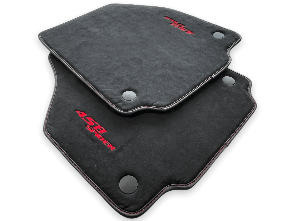 Floor Mats For Ferrari 458 Spider 2012-2015 Alcantara Leather - AutoWin