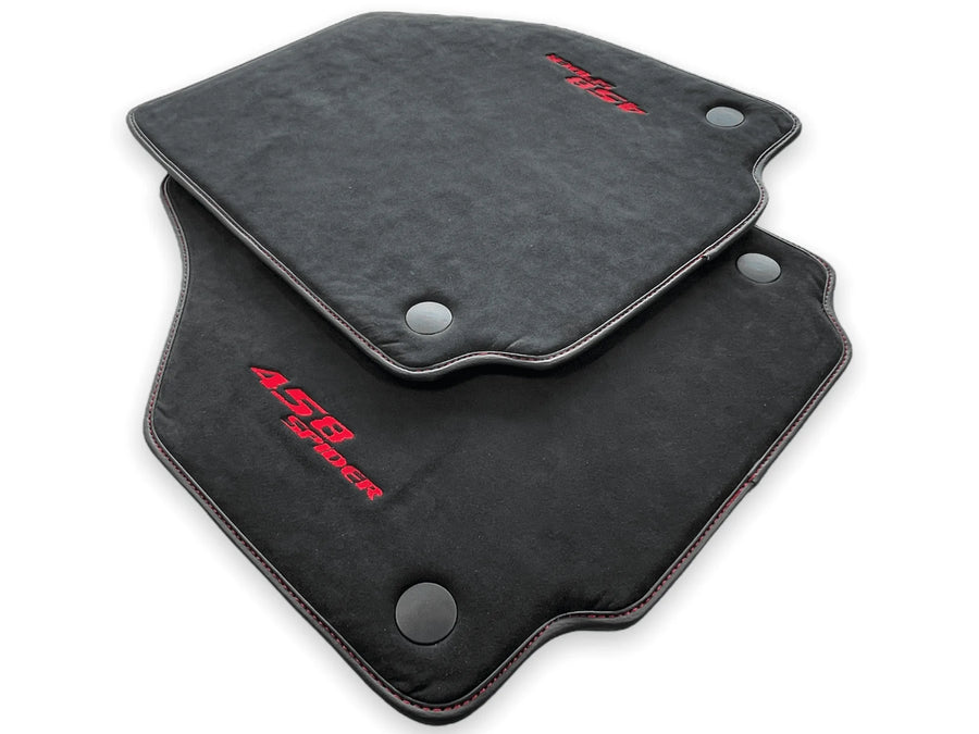 Floor Mats For Ferrari 458 Spider 2012-2015 Alcantara Leather - AutoWin