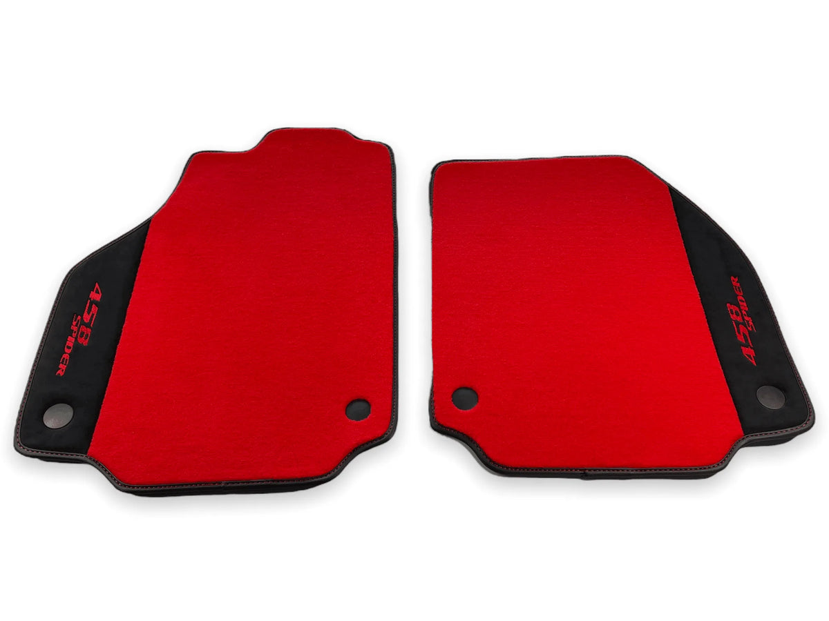 Floor Mats For Ferrari 458 Spider 2012-2015 Red Carpet And Alcantara Leather - AutoWin