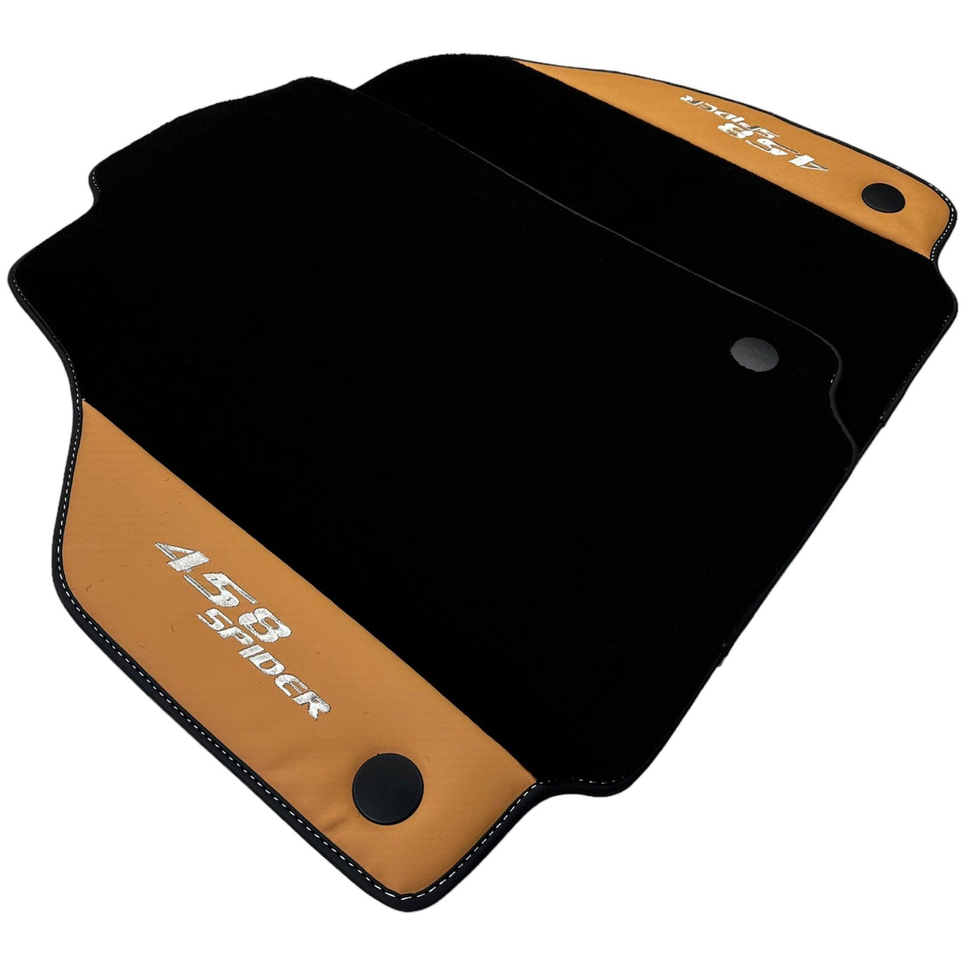 Floor Mats for Ferrari 458 Spider (2012-2015) with Beige Tradizione Nappa Leather - AutoWin