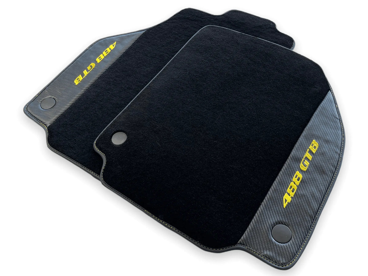 Floor Mats For Ferrari 488 GTB 2015-2022 Carpet With Carbon Fiber - AutoWin