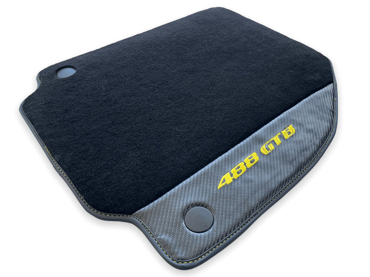 Floor Mats For Ferrari 488 GTB 2015-2022 Carpet With Carbon Fiber - AutoWin