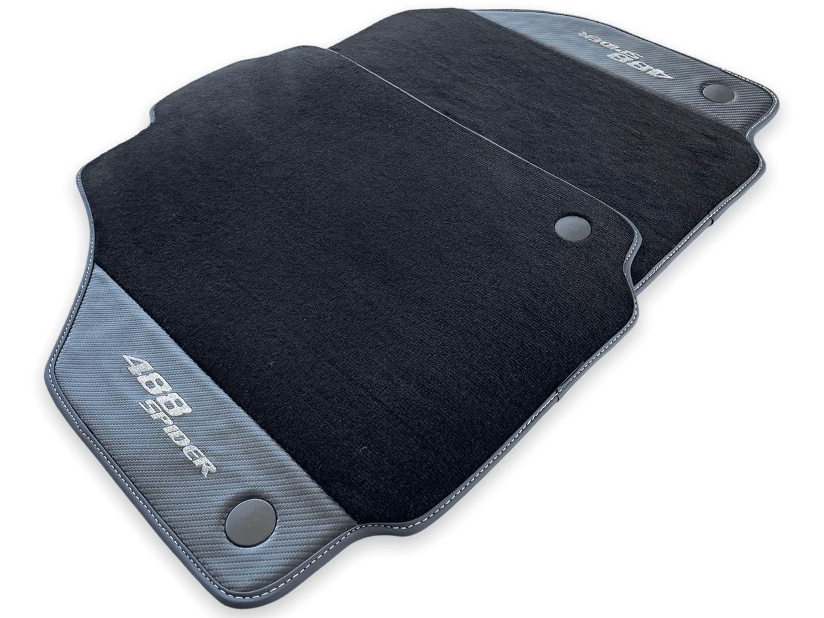 Floor Mats For Ferrari 488 Spider 2015-2022 Carbon Fiber AutoWin Brand IT Edition - AutoWin