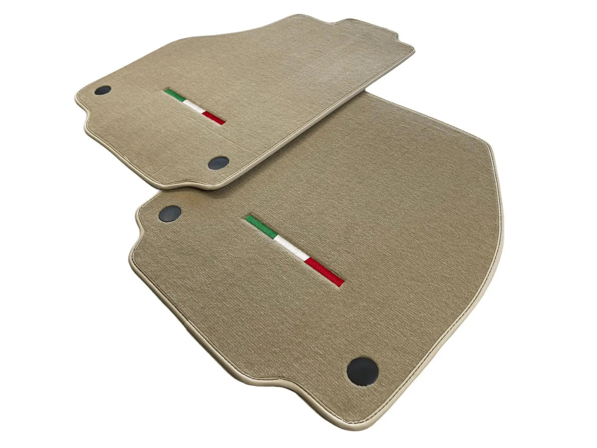 Floor Mats For Ferrari 488 Spider (2016-2022) Beige Autowin Brand Italian Edition