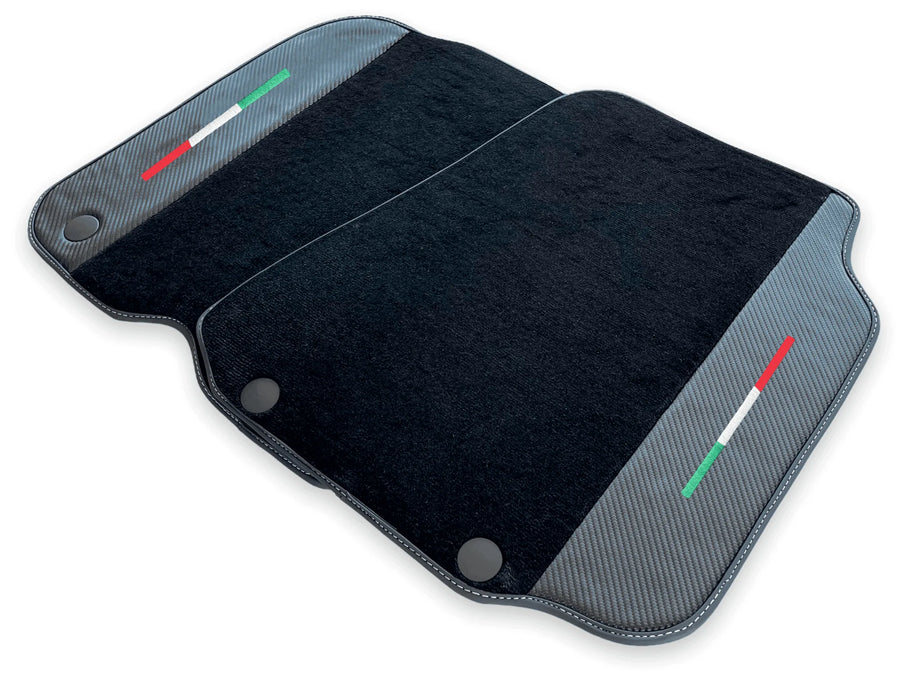Floor Mats For Ferrari 812 Superfast Carbon Fiber And Black Carpet